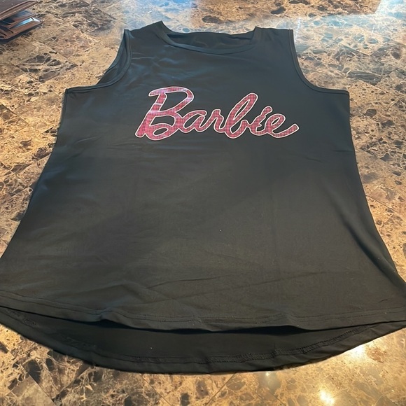 Barbie Black Plaid Script Lettering Tank Top - Picture 4 of 10
